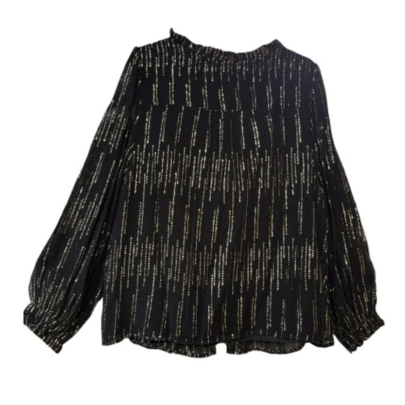 Talbots Gold Sparkle Blouse - Picture 2 of 4